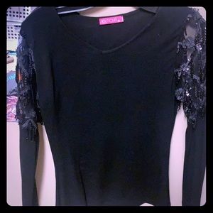 Beautiful sequin sleeved bodycon shirt